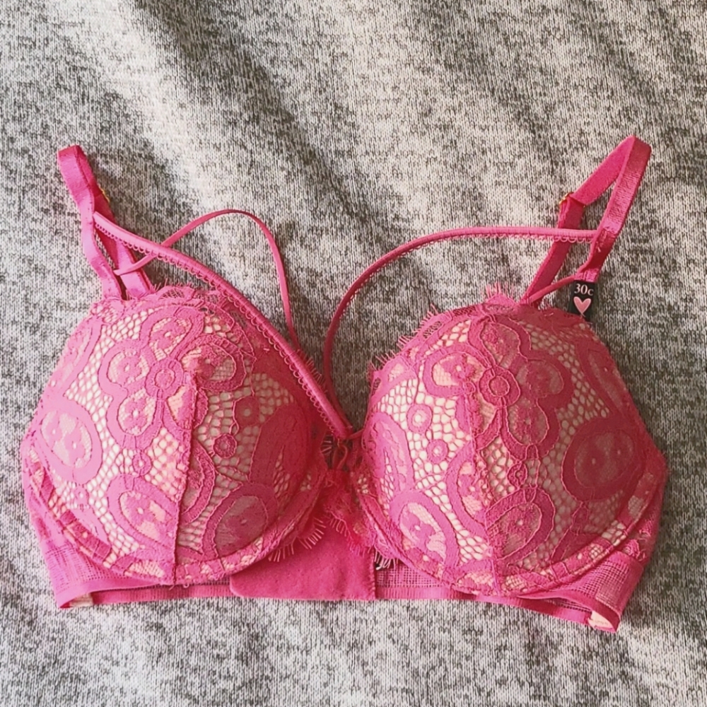 VS very sexy pink lace pushup bra 32B